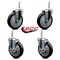 Service Caster 5 Inch Black Polyurethane Wheel Swivel 58 Inch Threaded Stem Caster Set 2 Brakes SCC SCC-TS20S514-PPUB-BLK-58212-2-TLB-2 - alternate 4